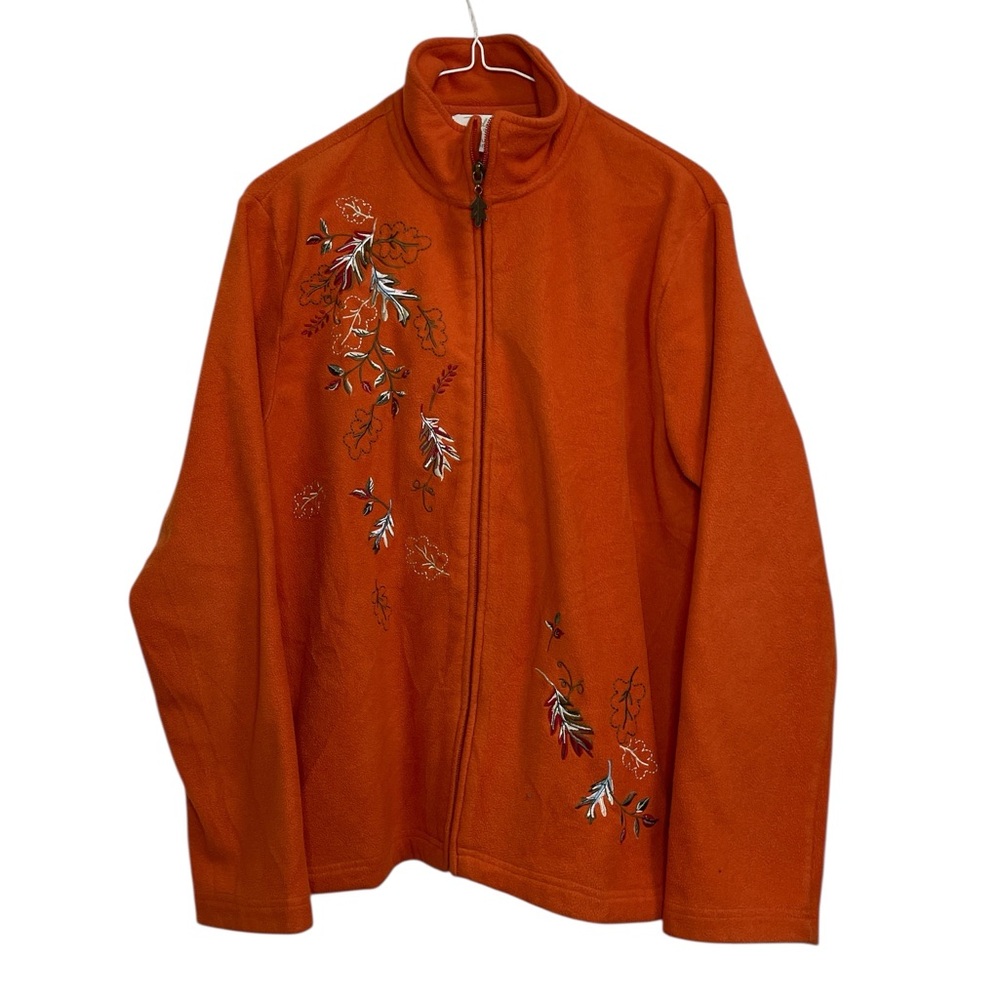 Tradition Country Collection Embroidered Fleece Jacket – Burnt Orange, Size L